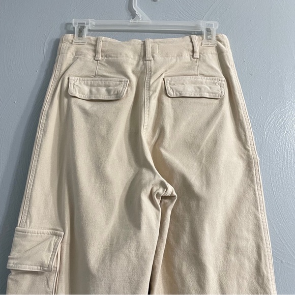 Aritzia Wilfred Modern Cargo wide leg pants Beige carpenter High Rise utility - Picture 6 of 13